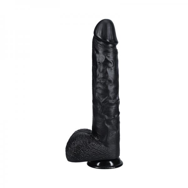 Realrock Extra Long 14 In. Dildo With Balls Black Sex Toy Product