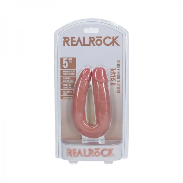 Realrock 5 In. U-shaped Double Dildo Beige Sex Toy Product