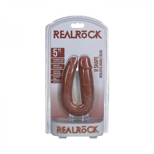 Realrock 5 In. U-shaped Double Dildo Tan Sex Toy Product