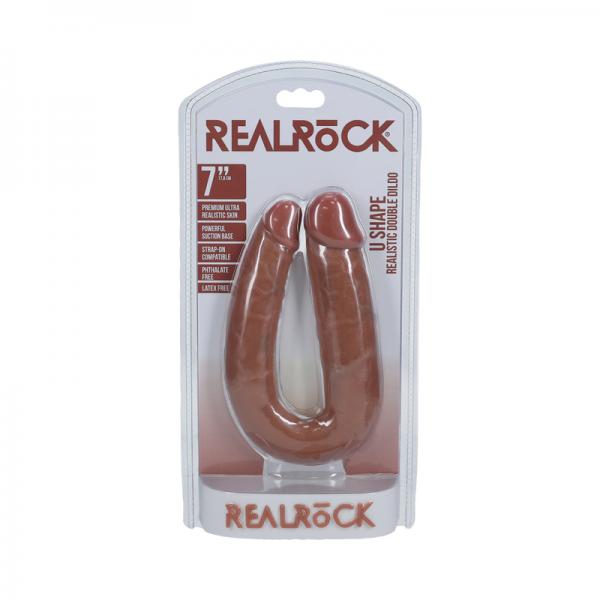 Realrock 7 In. U-shaped Double Dildo Tan Sex Toy Product