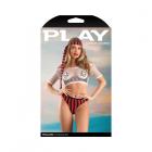 Fantasy Lingerie Play Treasured Open Cup Bra, Fishnet Top, Panty, Head Scarf & 1 Pair Of Pasties Cos Sex Toy Product