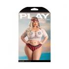 Fantasy Lingerie Play Treasured Open Cup Bra, Fishnet Top, Panty, Head Scarf & 1 Pair Of Pasties Cos Sex Toy Product