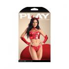 Fantasy Lingerie Play Haute In Here Front Zip Harness Top And Panty, Arm Bands & Headband Costume L/ Sex Toy Product