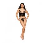 Dreamgirl Velvet And Gold Lurex Lace Bustier And G-string Set Black Xl Sex Toy Product