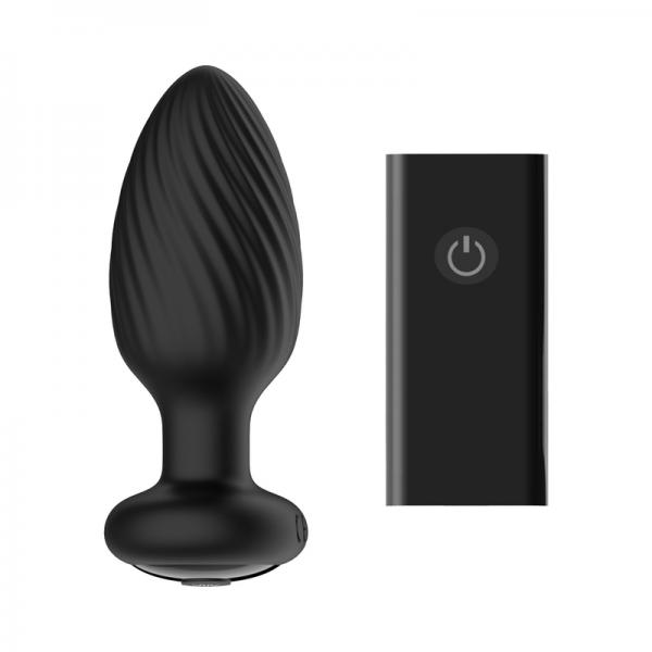 Nexus Tornado Medium Rotating And Vibrating Butt Plug With Remote Control Black Sex Toy Product