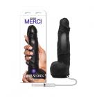 Merci Dual Density Ultraskyn Squirting Cumplay Cock With Removable Vac-u-lock Suction Cup 10in Black Sex Toy Product