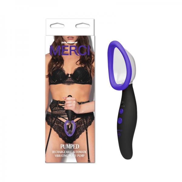 Merci Pumped Rechargeable Automatic Vibrating Pussy Pump Black Sex Toy Product