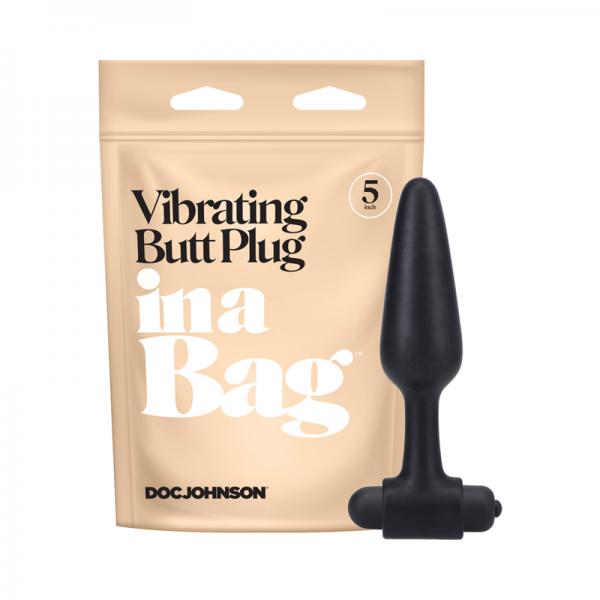 In A Bag Vibrating Butt Plug 5in Black Sex Toy Product