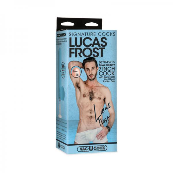 Signature Cocks Lucas Frost Ultraskyn Cock With Removable Vac-u-lock Suction Cup 7in Vanilla Sex Toy Product