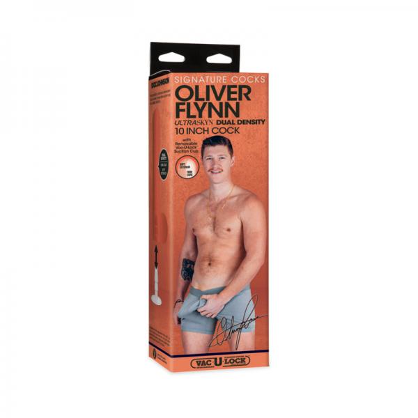 Signature Cocks Oliver Flynn Ultraskyn Cock With Removable Vac-u-lock Suction Cup 10in Vanilla Sex Toy Product