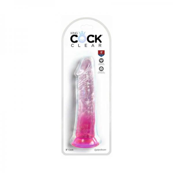King Cock Clear 8in Pink Sex Toy Product