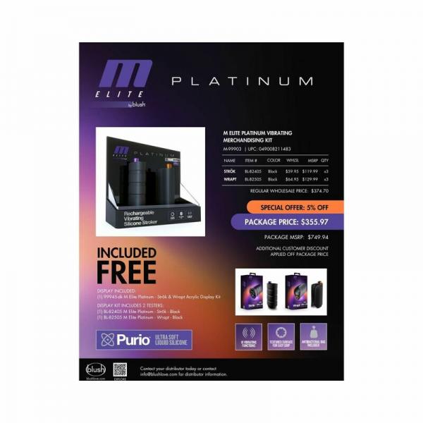 M Elite Platinum Vibrating Merchandising Kit Sex Toy Product