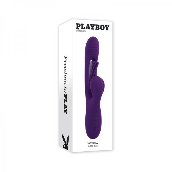 Playboy The Thrill Rechargeable Silicone Dual Stim Vibrator With Flapper Acai Sex Toy Product