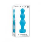 Gender X Plugged Up Rechargeable Silicone Vibrating Beaded Plug Teal Sex Toy Product