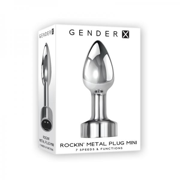 Gender X Rockin' Metal Plug Mini Rechargeable Vibrating Anal Plug Aluminum Silver Sex Toy Product