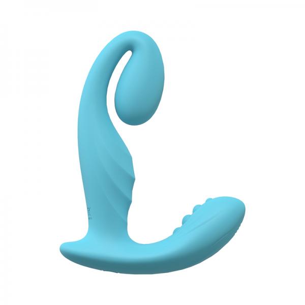 Loveline Bliss 10 Speed Dual Motor Vibe Sealed Silicone Rechargeable Submersible Blue Sex Toy Product