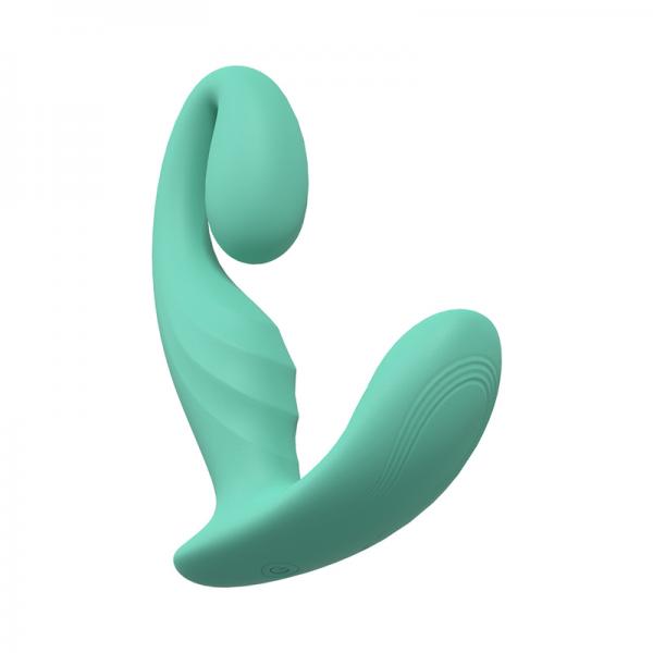 Loveline Bliss 10 Speed Dual Motor Vibe Sealed Silicone Rechargeable Submersible Green Sex Toy Product