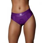 Ouch! Vibrating Strap-on Thong With Removable Butt Straps Purple M/l Sex Toy Product