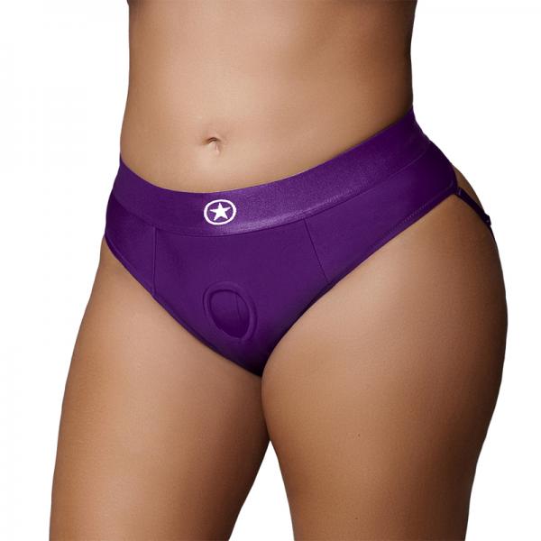 Ouch! Vibrating Strap-on Thong With Removable Butt Straps Purple Xl/xxl Sex Toy Product