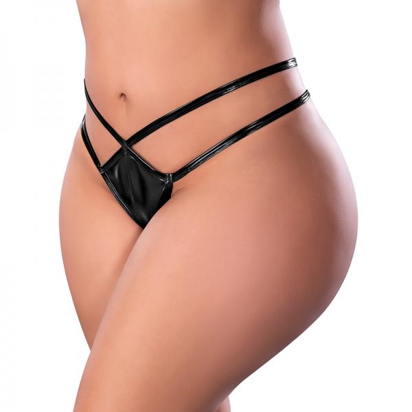 Magic Silk Liquid Onyx Crotchless Panty Black Queen Size Sex Toy Product