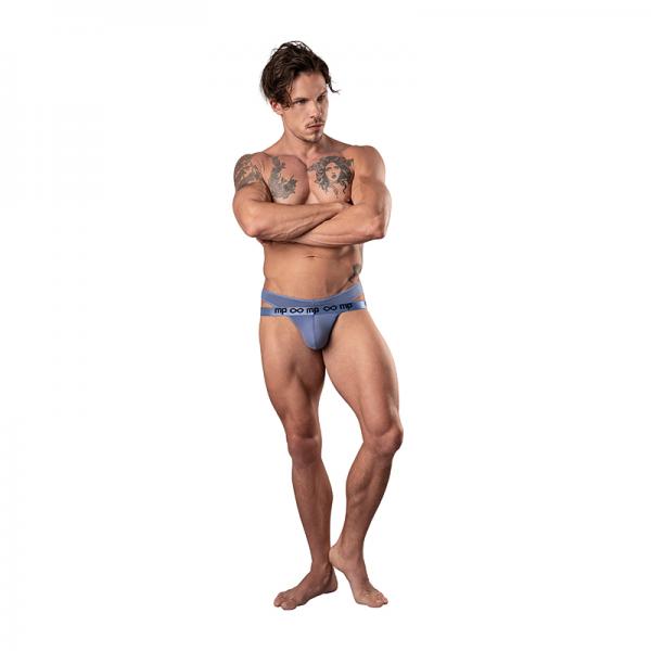 Male Power Infinite Comfort Amplifying Strappy Thong Periwinkle S/m Sex Toy Product
