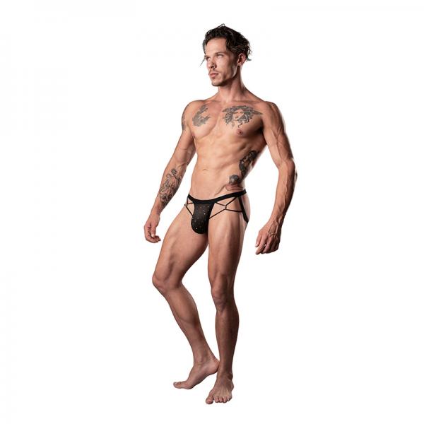 Male Power Show Stopper Jock Silver Mesh Dot L/xl Sex Toy Product