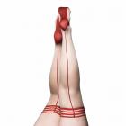 Kixies Whitney Back Seam Sheer Thigh-high Red Size C Sex Toy Product