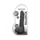 Realrock Skin 10 In. Dildo With Balls Black Sex Toy Product