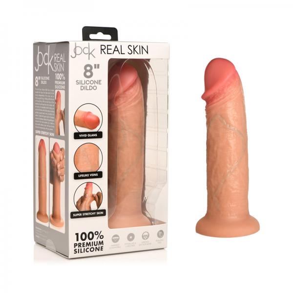 Jock Real Skin Silicone Dildo 8 In. Light Sex Toy Product