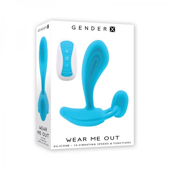 Gender X Wear Me Out Rechargeable Wearable With Remote Silicone Blue Sex Toy Product
