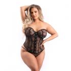 Fantasy Lingerie Art Deco Lace Underwire Corset With G-string 2xl Sex Toy Product