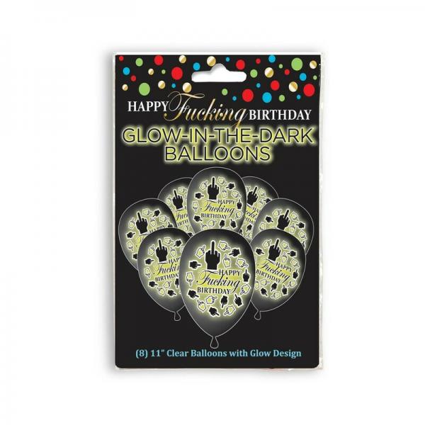Happy F*cking Birthday Glow In The Dark Balloons 8-pack Sex Toy Product