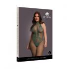 Le Desir Fishnet And Lace Bodystocking Midnight Green Queen Size Sex Toy Product