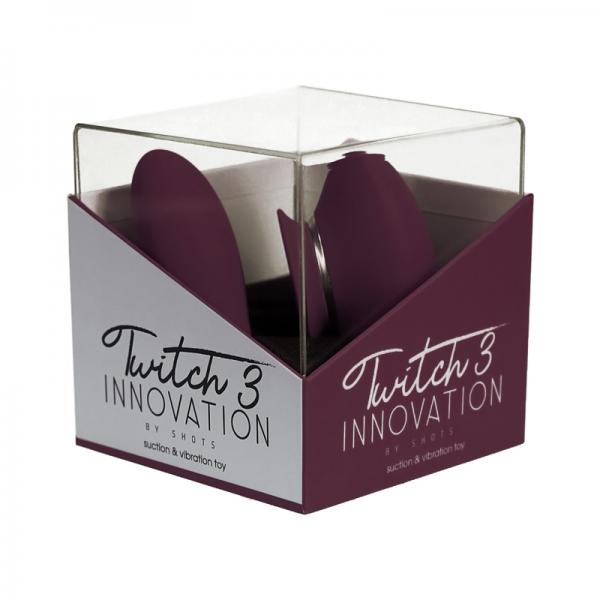 Twitch 3 Silicone Rechargeable Vibrator & Suction Burgundy Sex Toy Product