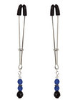 Blue Beaded Nipple Clamps With Tweezer Tip Blue	 Sex Toy Product