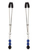Blue Beaded Nipple Clamps With Tweezer Tip Blue	 Sex Toy Product Image 1