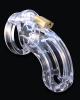 CB-6000 3 3/4" Curved Cock Cage and Lock Set - Clear Sex Toy Product Image 1