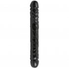 Junior Veined Double Header Sil A Gel Dong 12 Inch - Black	 Sex Toy Product