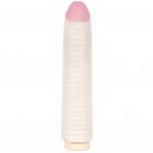 Blush Ribbed Sleeve on 7.5 inches Vibrator Sex Toy Product