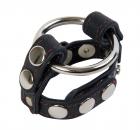 Black Leather English Cock And Ball Cage Sex Toy Product