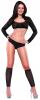 Crop Top, Boy Short and Leg Warmer Set Black L/Xl
