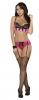 Bustier and Boy Short Pink Sequin Lace S/M