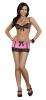 Bra, Skirt and G-String Pink Sequin Lace L/Xl