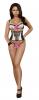 Bra, Waist Cincher and G-String Wht/Blk L/Xl
