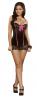 Chemise and G-String Black Sequin Lace Queen