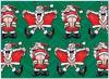Flashing Santa - Green Gift Wrap