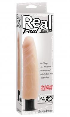 Real Feel Lifelike Toyz No 10 Vibrating Dildo Beige Sex Toy Product