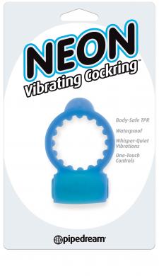 Neon Vibrating Cockring Blue