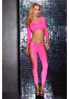 Fire Flame Crop Top And Pant Pink O/S Sex Toy Product