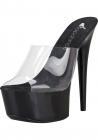 Classic 6 Inches Clear Black Platform Sandal Size 6 Sex Toy Product
